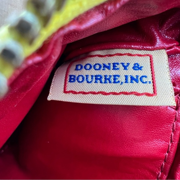 Dooney @ Bourke yellow supple pebbled leather wristlet or convert to mini purse - Picture 5 of 8